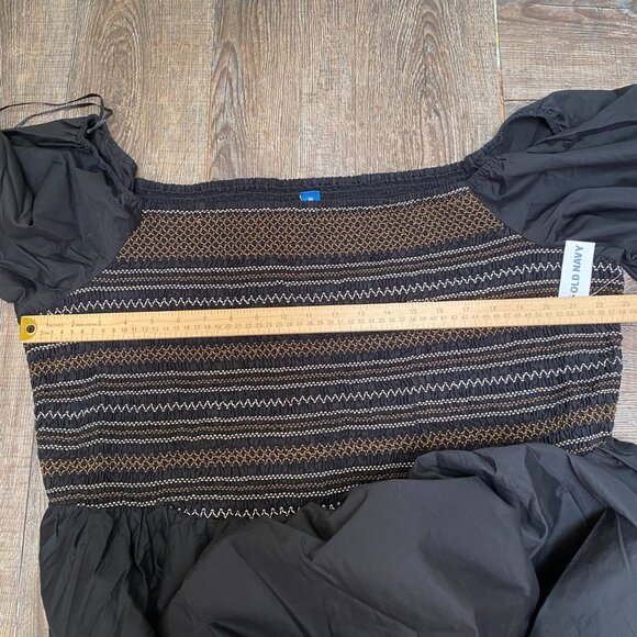NWT Old Navy Off-the-Shoulder Smocked Maxi Dress 3X Black Cottagecore Whimsigoth - Picture 11 of 13